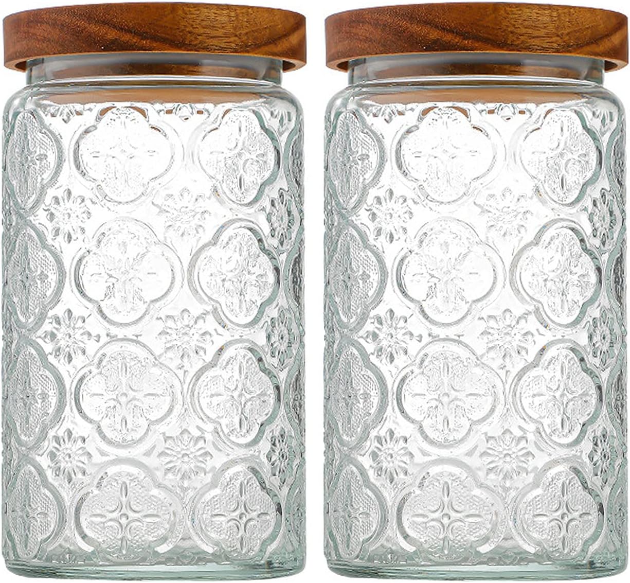 Food Storage Jar Glass - 35oz/1000ml Glass Storage Jars with Nature