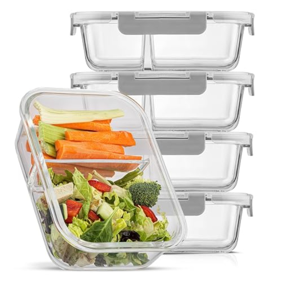 Food Storage With Dividers - Divided Food Storage Containers with Lids