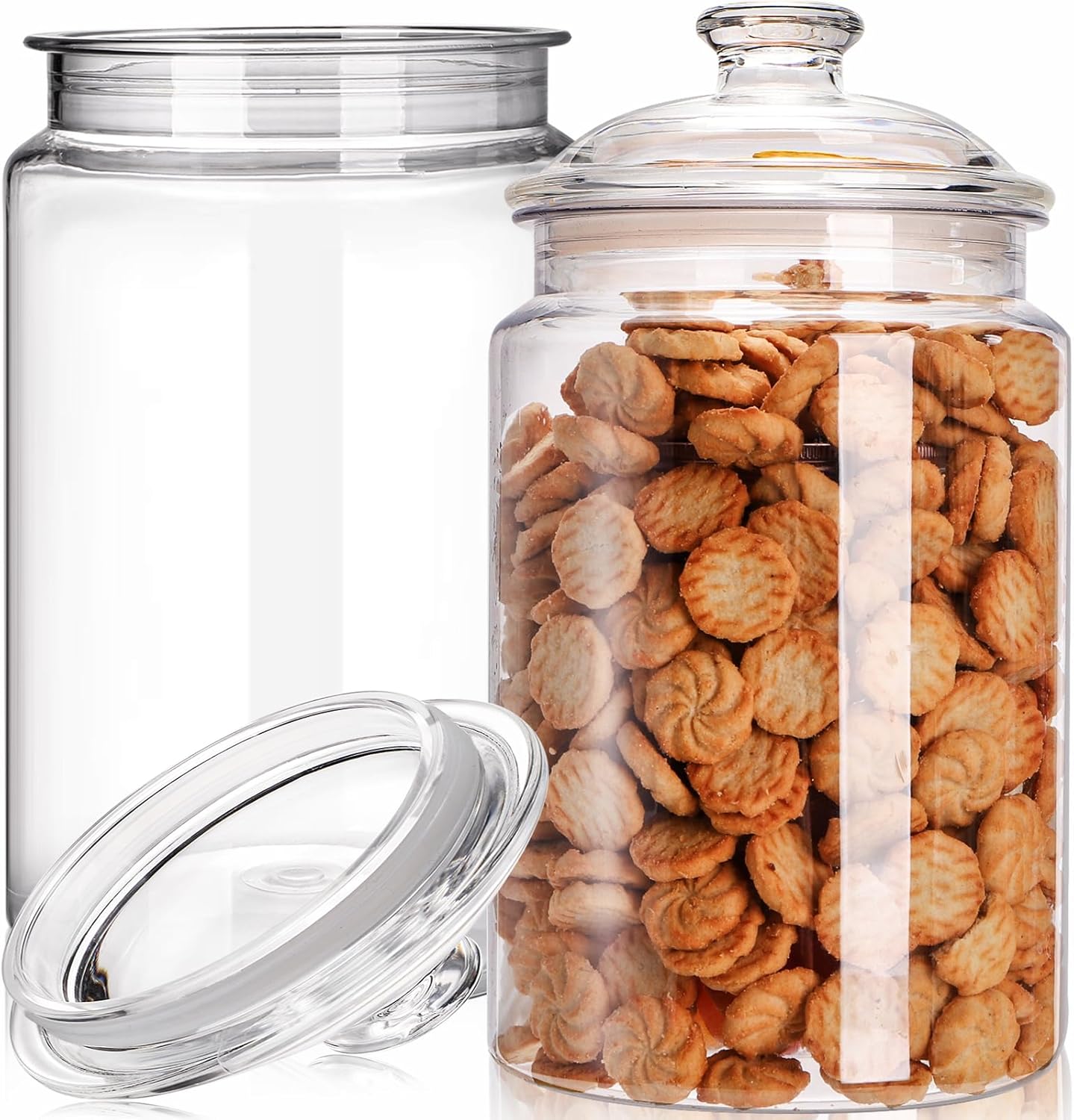 Food Storage Jar Glass - 2 Pack 130 oz Large Cookie