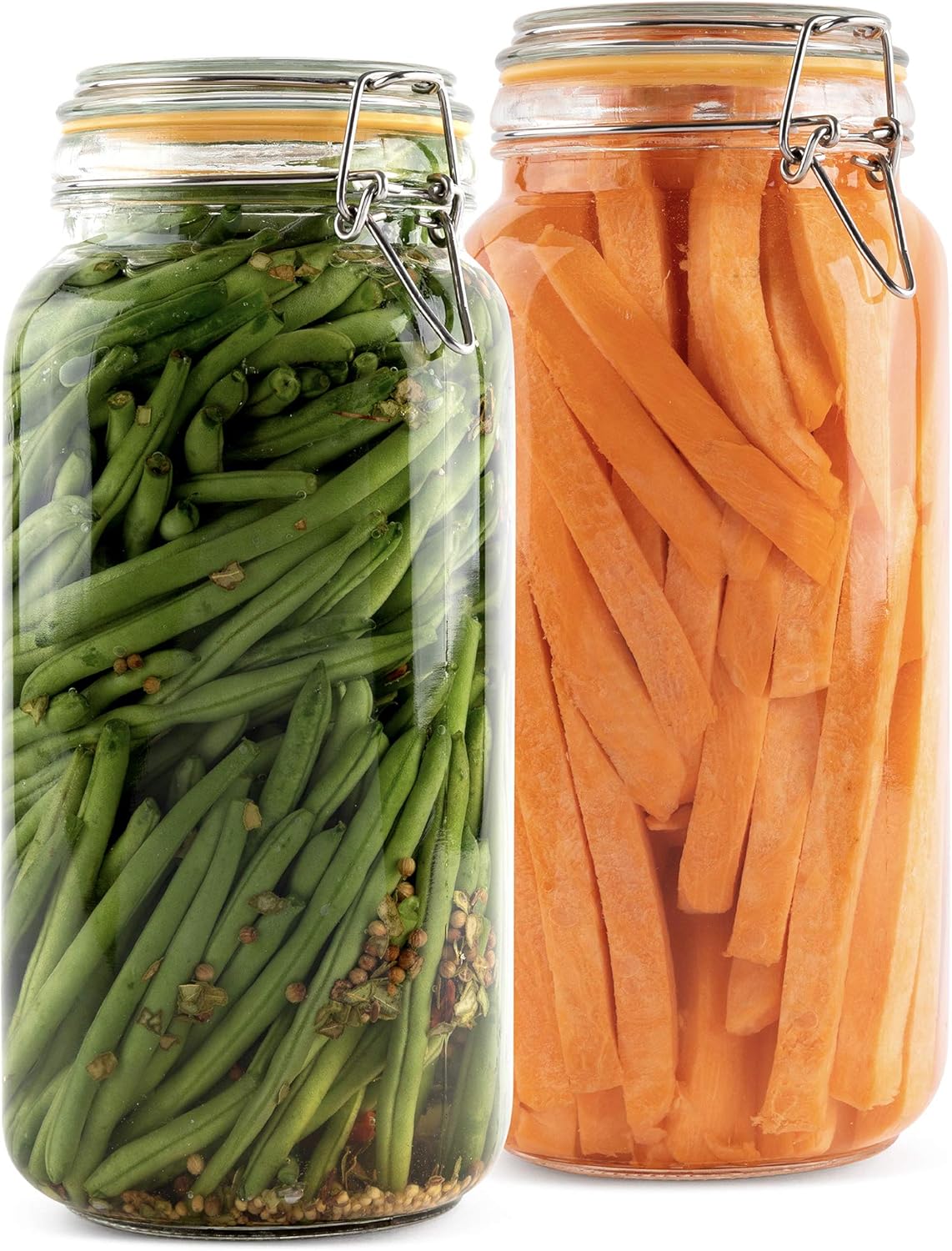 Food Storage Jar Glass - Glass Jars with Lids 67 oz