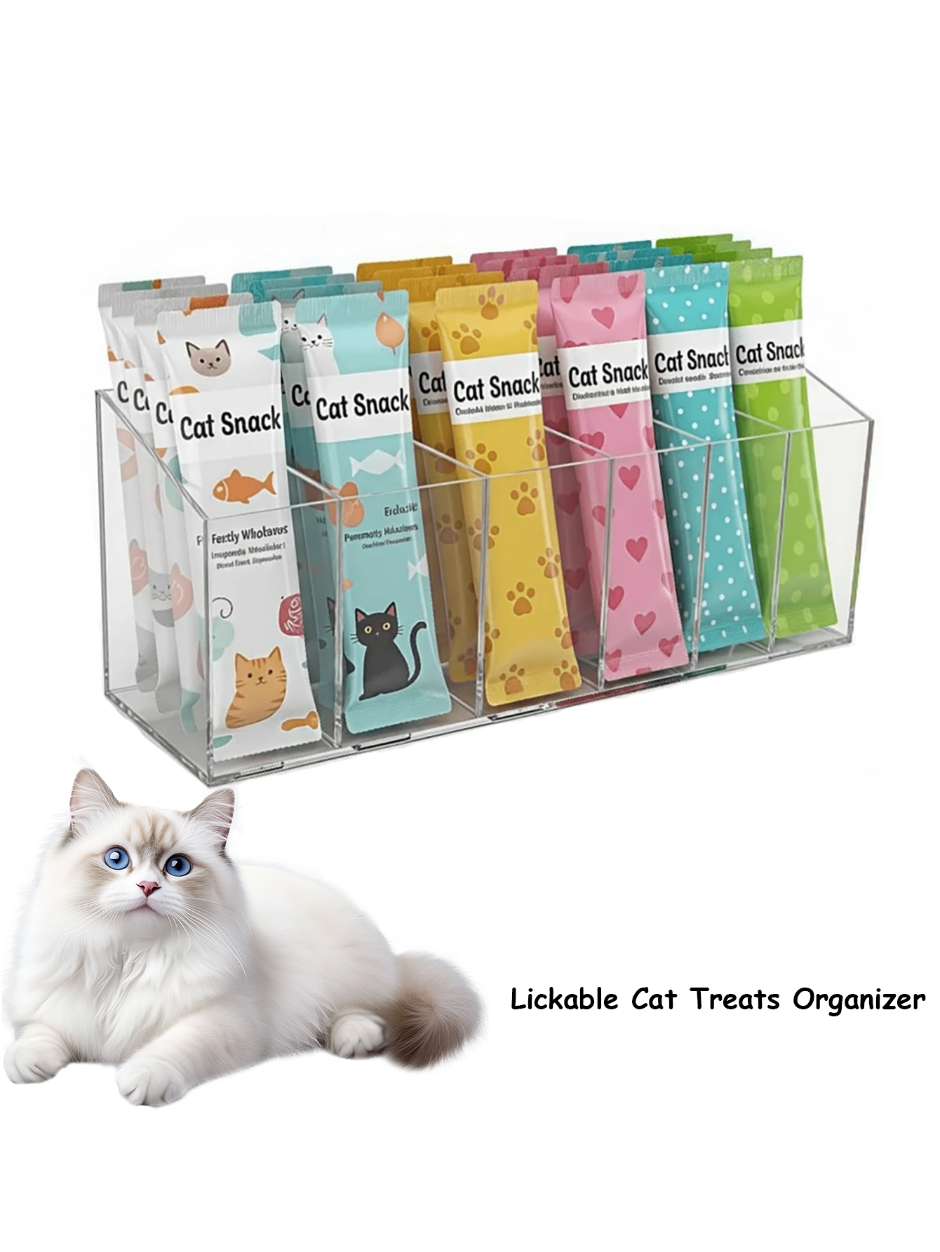 Food Storage Without Pantry - 1 Lickable Cat Treat Storage Box,