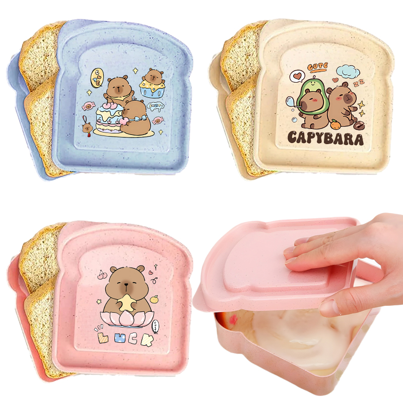 Food Storage And Organizer - Capybara Portable Lunch Box Sandwich Silicone