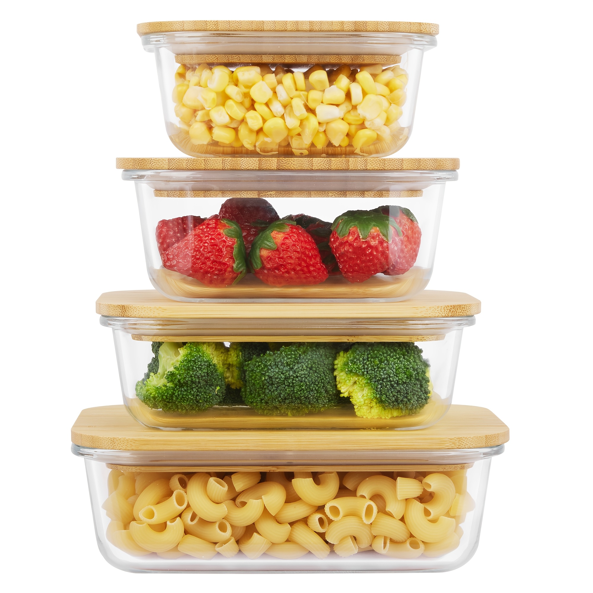 Food Storage Microwave Safe - 8pcs(4pcs Containers And 4pcs Lids) Food