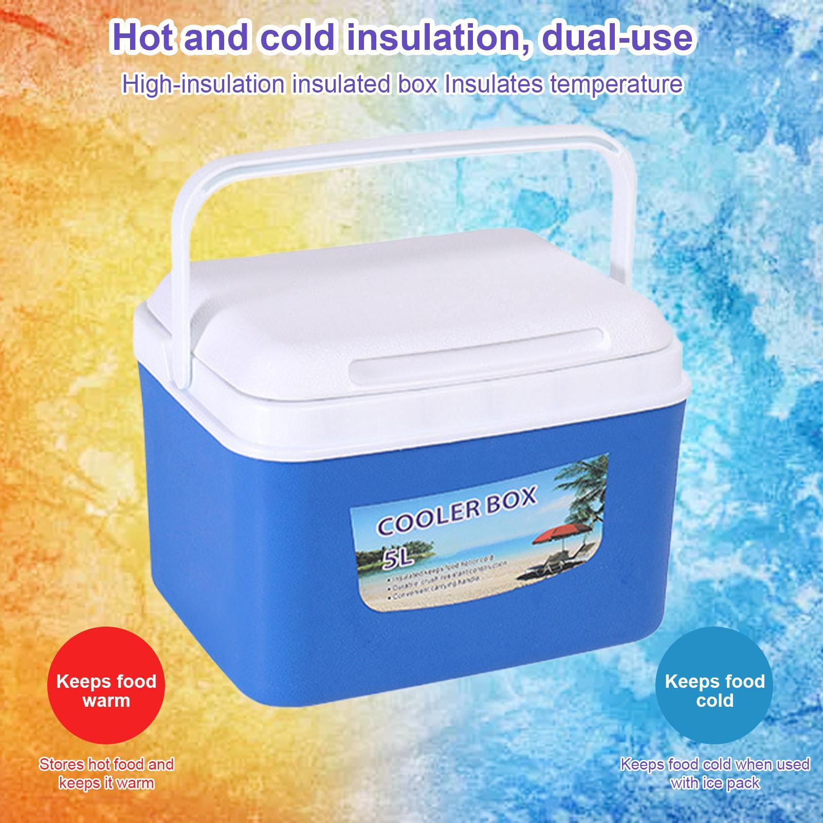 Food Storage Hiking - 5L/8L Insulated Cooler Box Portable Thermal