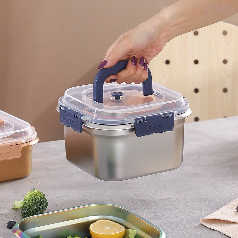 Food Storage Microwave Safe - 316Stainless Steel Salad Fruit Food Container