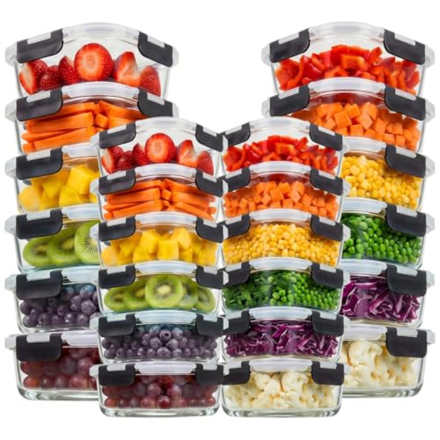 Food Storage Microwave Safe - Food storage: glass, clear, airtight leakproof