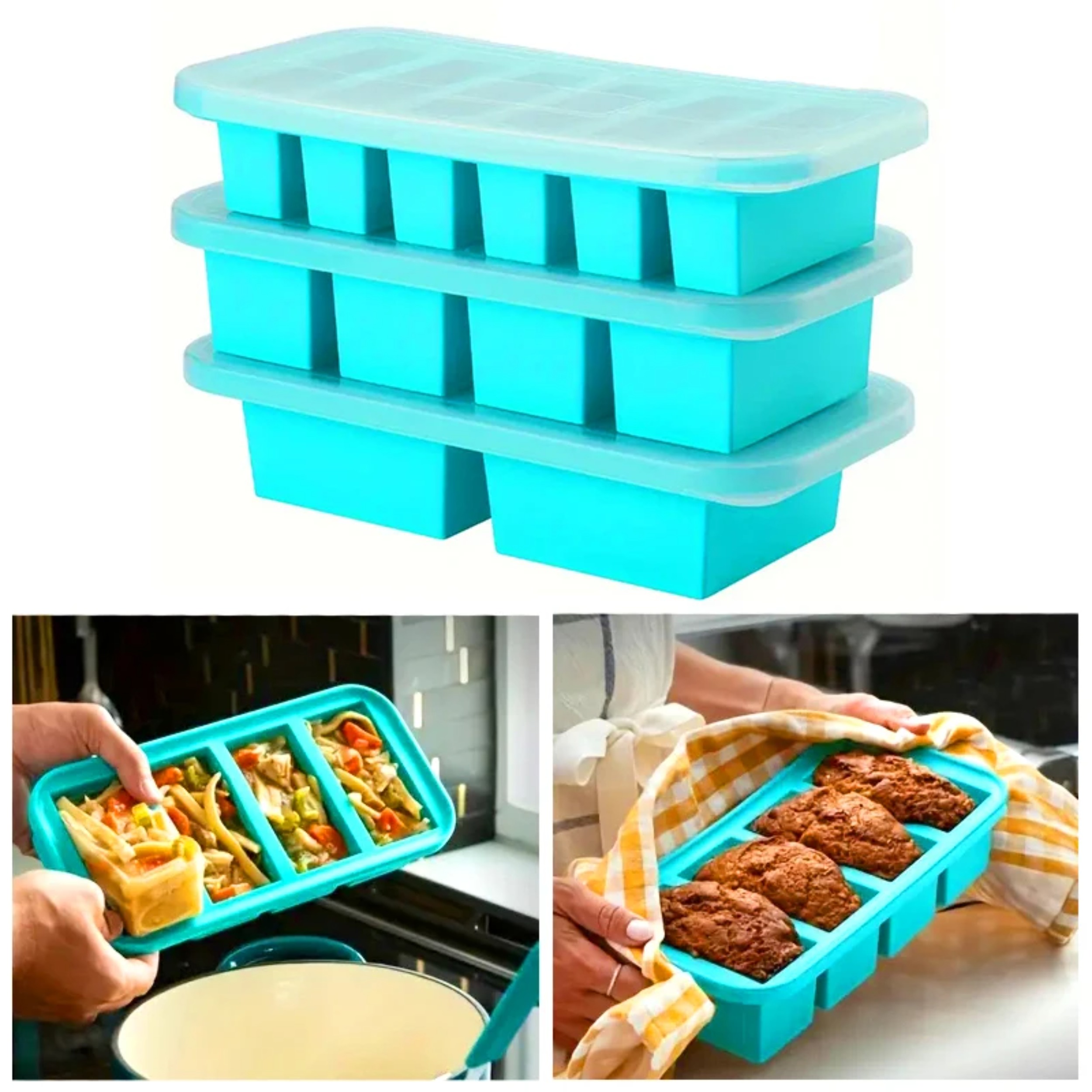 Food Storage Made Easy - 1PC 2/4/6Grid Silicone Freezer Mold with