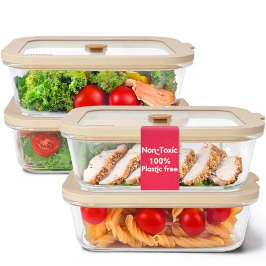 Food Storage Non Toxic - Non-Toxic 4.4 Cup Glass Storage Containers