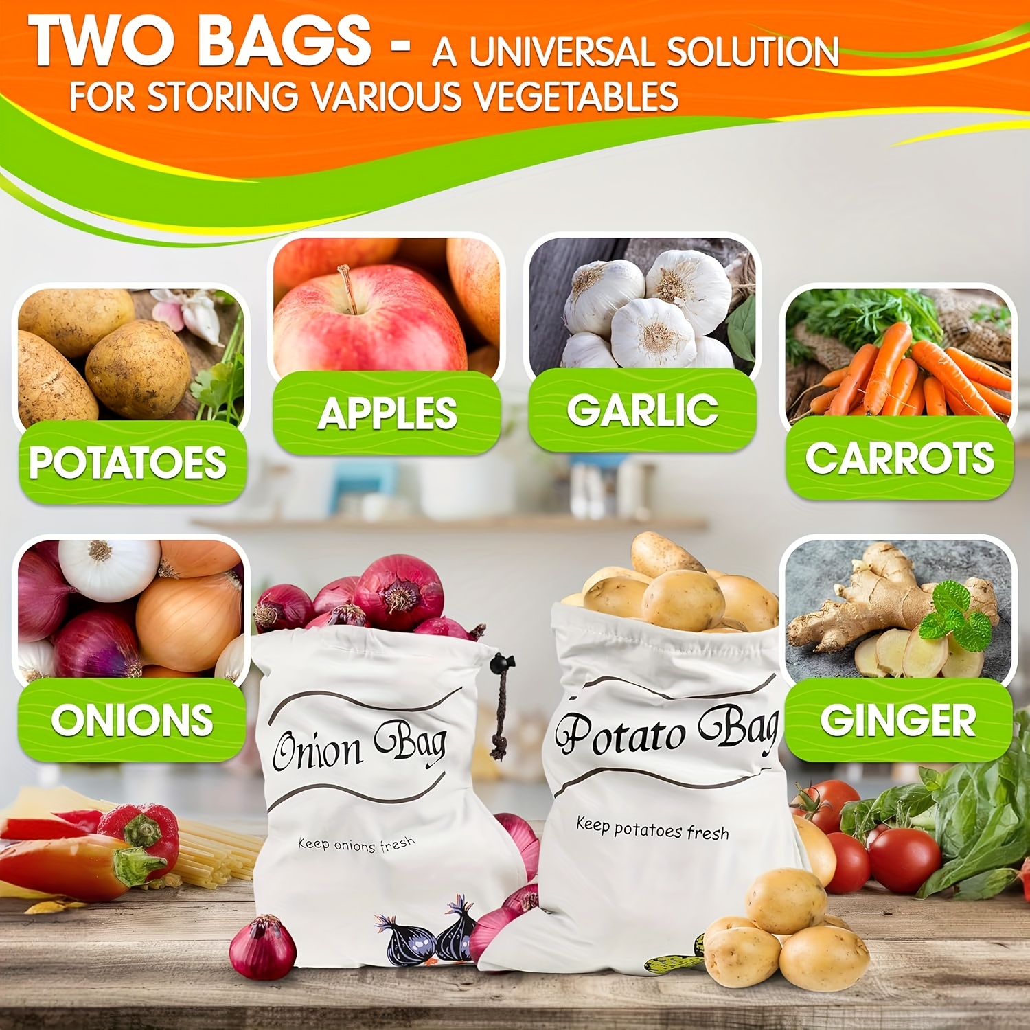 2pcs Reusable Vegetable Storag - Food Storage In Roots reseña y precio