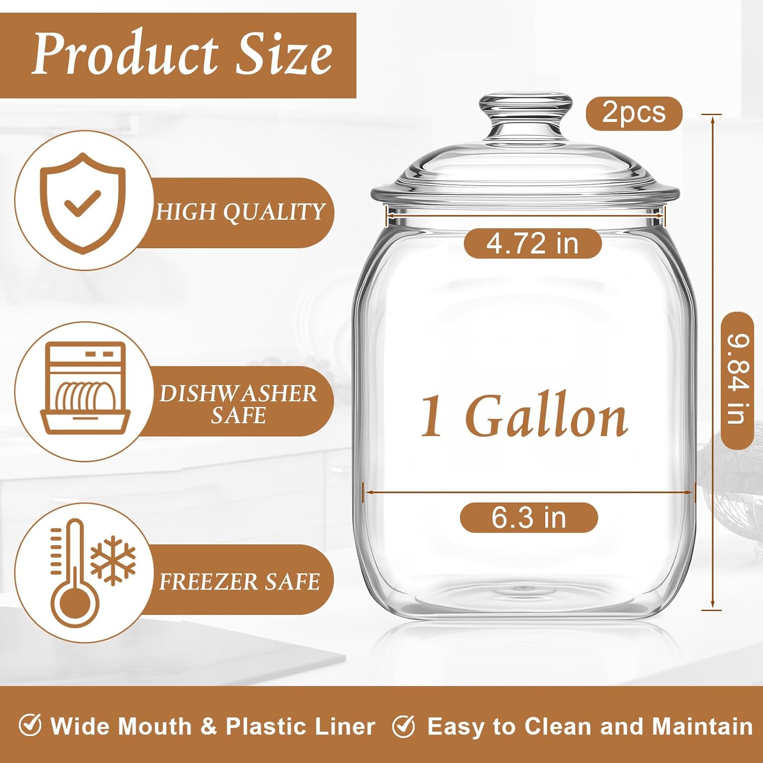 2 Pack Acrylic Cookie Candy Ja - Food Storage Jar Glass reseña y precio