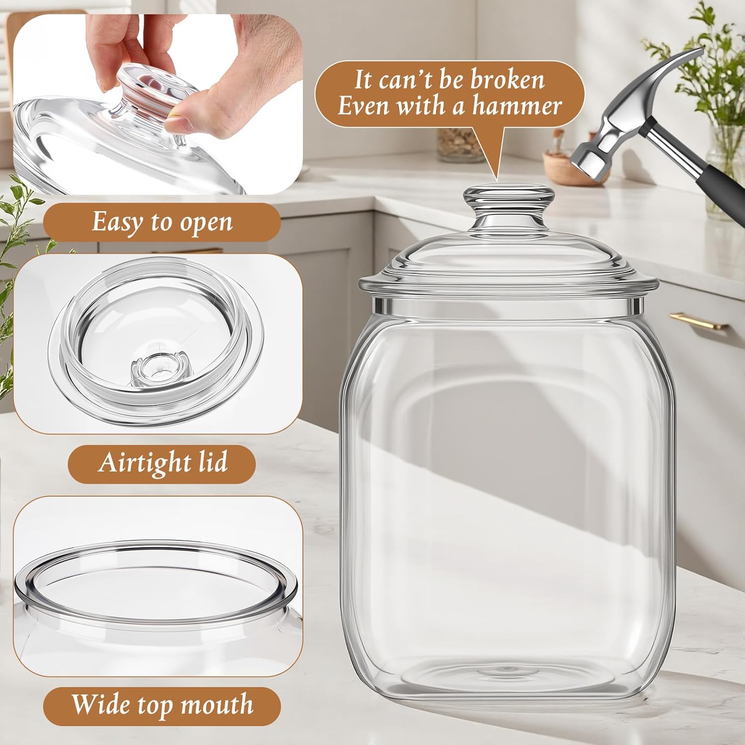 2 Pack Acrylic Cookie Candy Ja - Food Storage Jar Glass reseña y precio