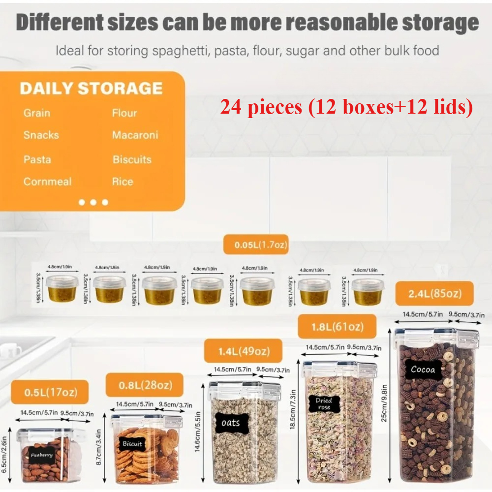 24Pcs Food Storage Containers  - Food Storage And Organizer reseña y precio