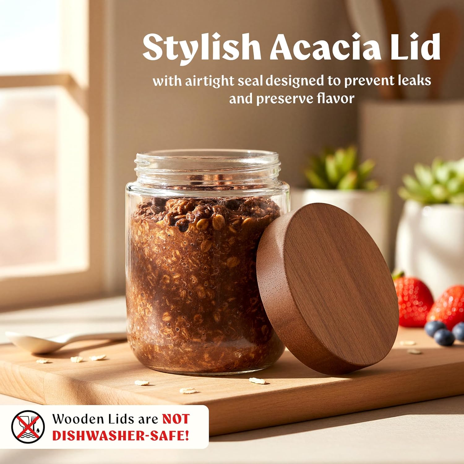 Overnight Oats Containers with - Food Storage Jar Glass reseña y precio