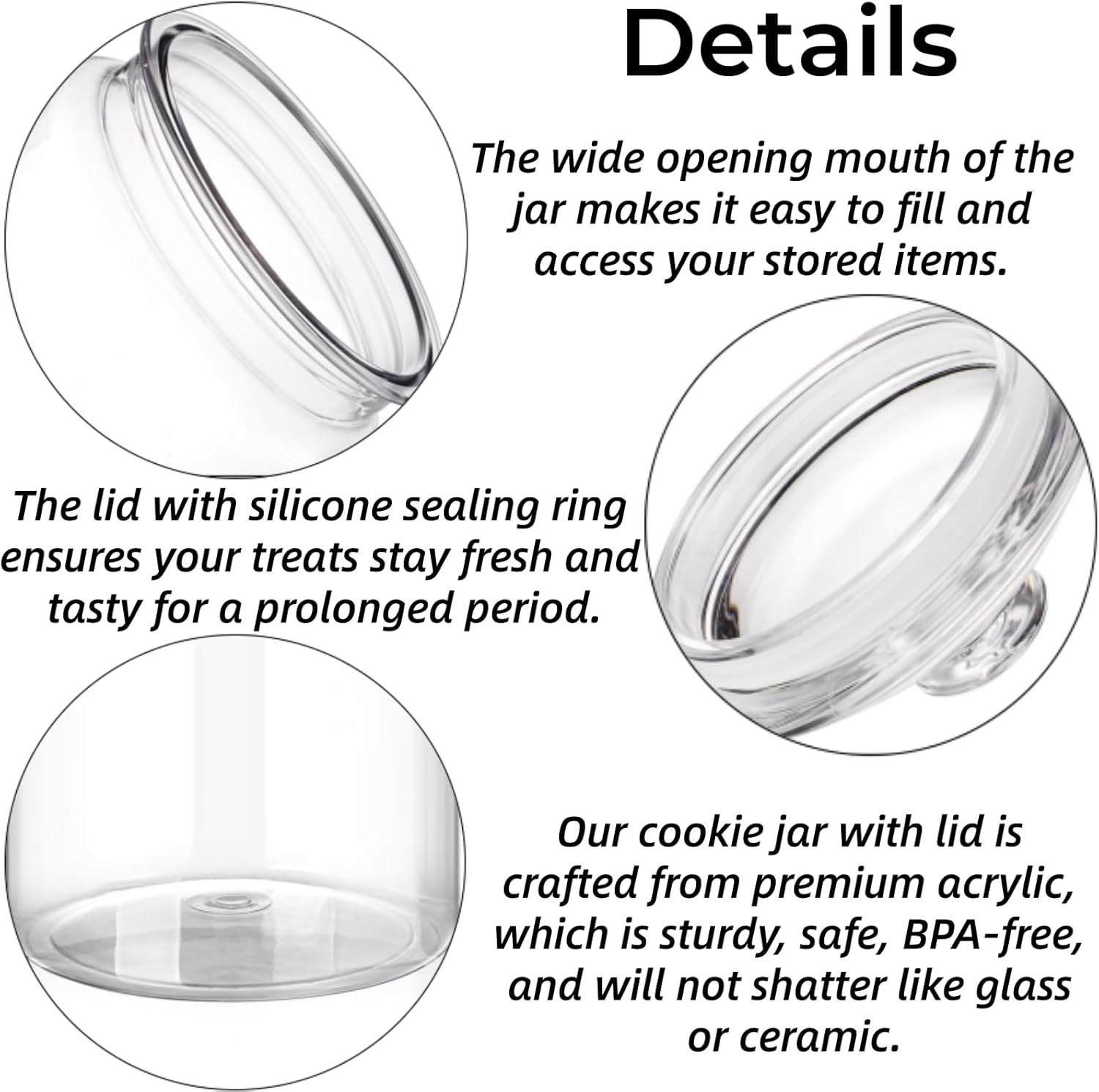 2 Pack 130 oz Large Cookie Jar - Food Storage Jar Glass reseña y precio