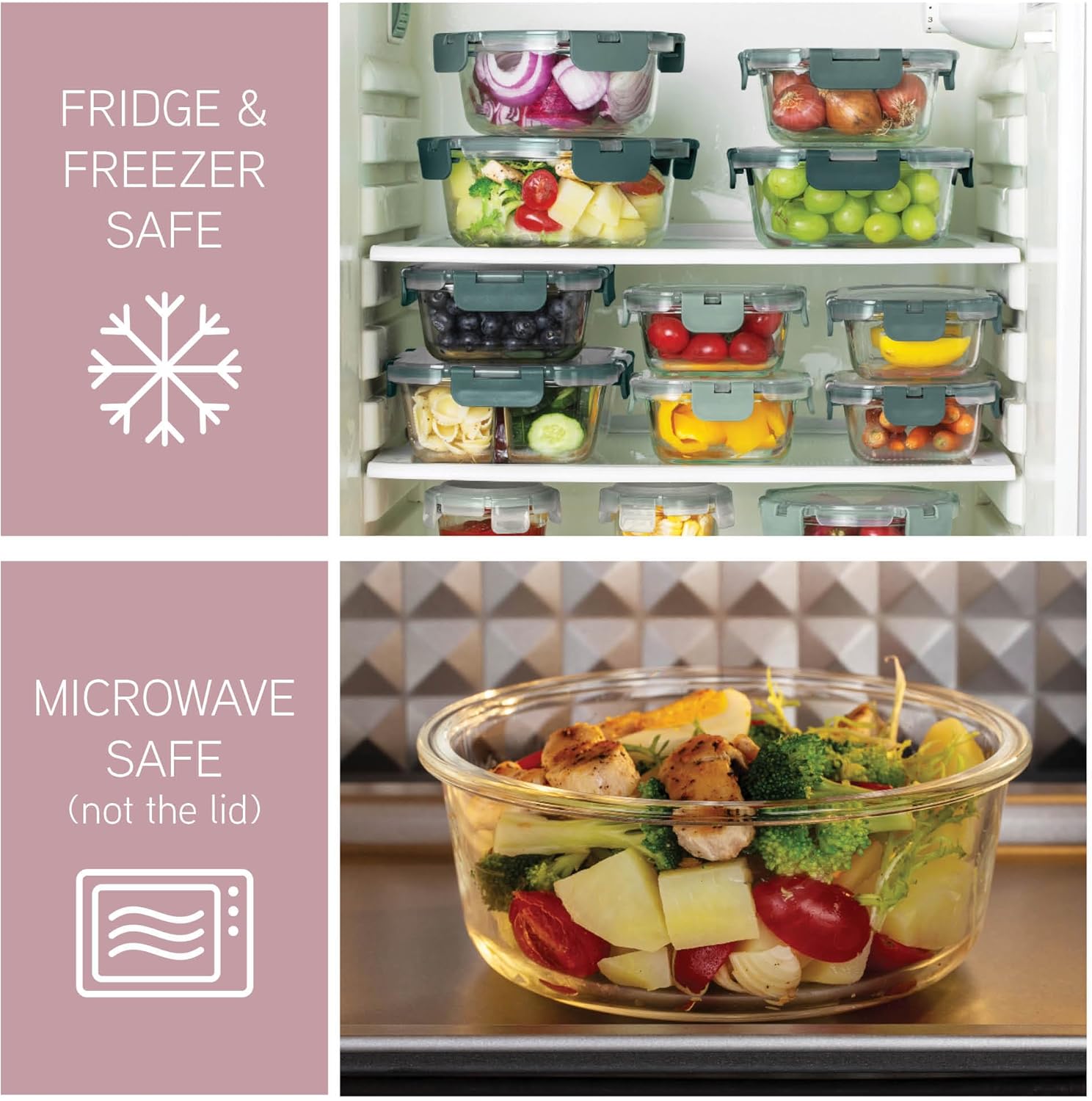 32-Pc Borosilicate Glass Food  - Food Storage With Dividers reseña y precio