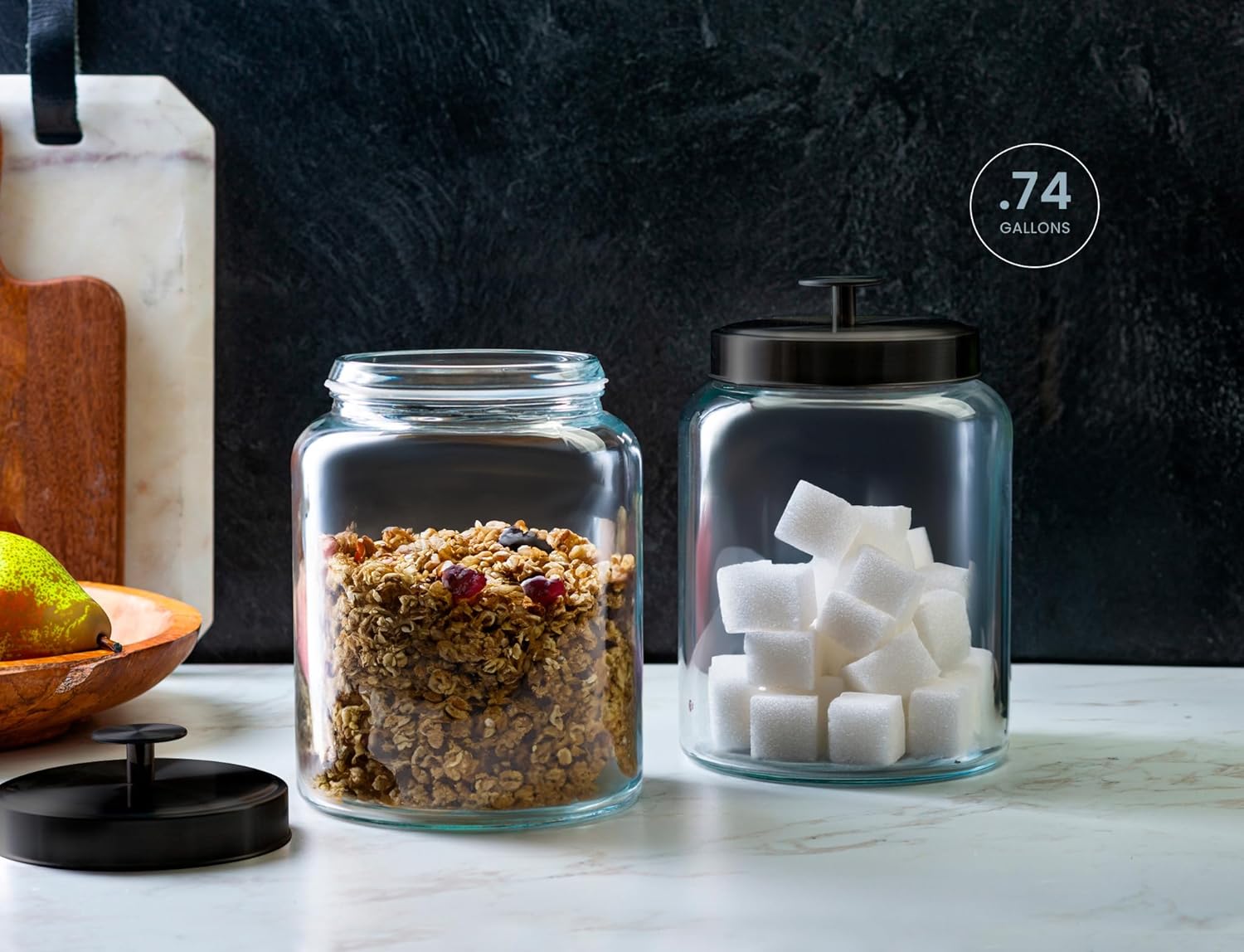 Glass Kitchen Canister Set, Fo - Food Storage Jar Glass reseña y precio