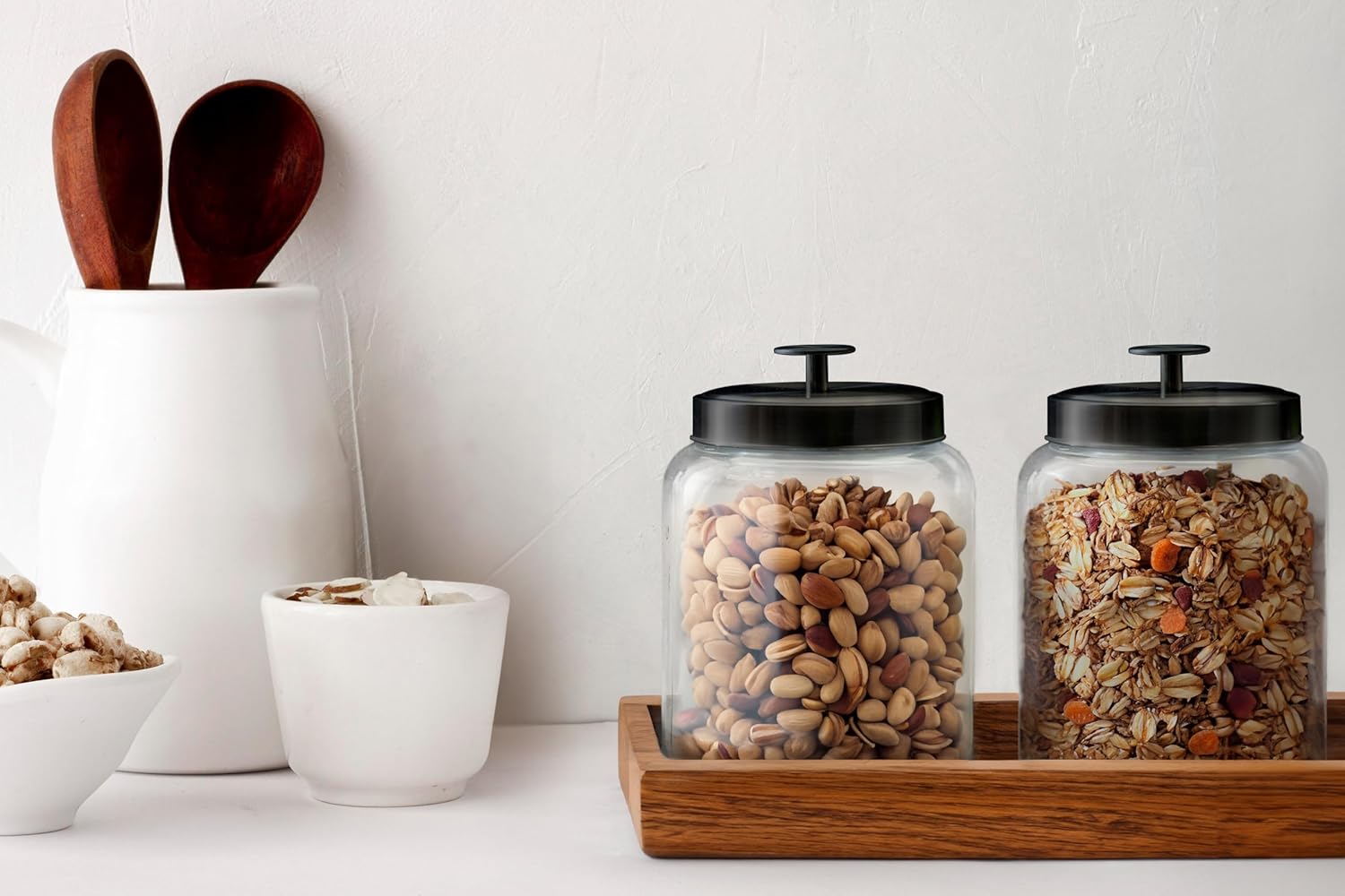 Glass Kitchen Canister Set, Fo - Food Storage Jar Glass reseña y precio