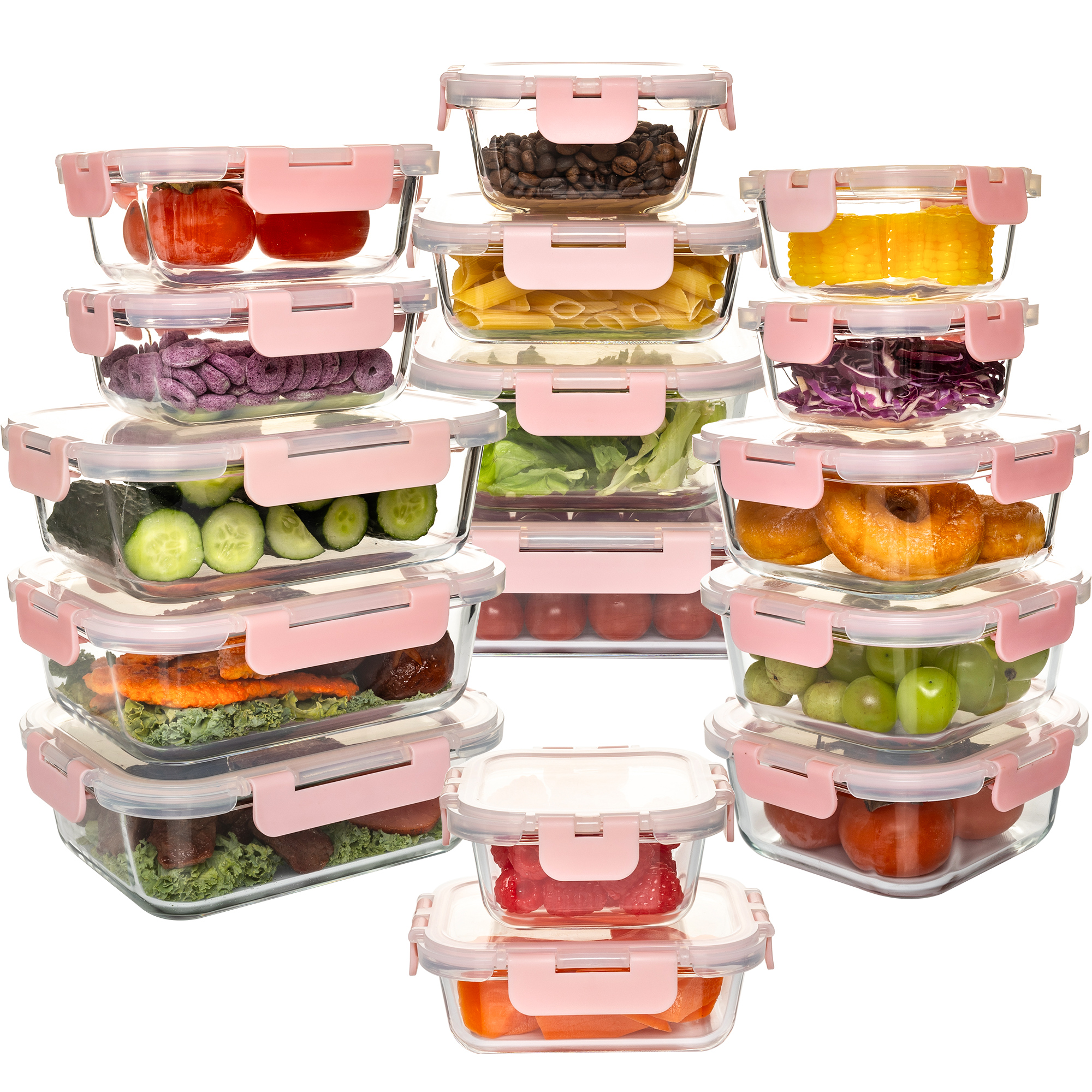 16-Piece Glass Food Storage Co - Food Storage Microwave Safe reseña y precio