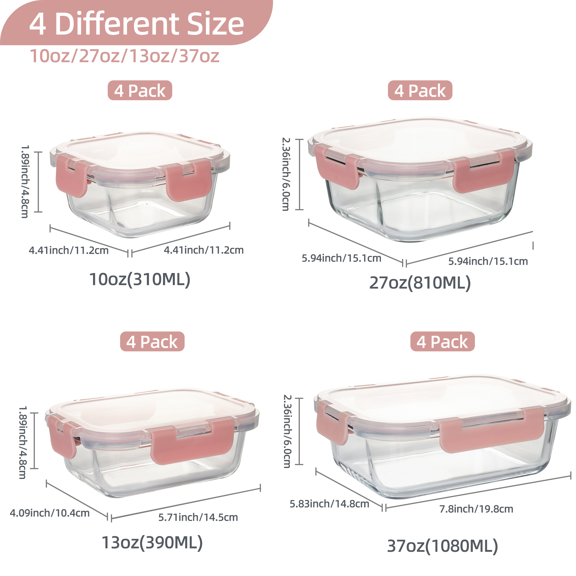 16-Piece Glass Food Storage Co - Food Storage Microwave Safe reseña y precio