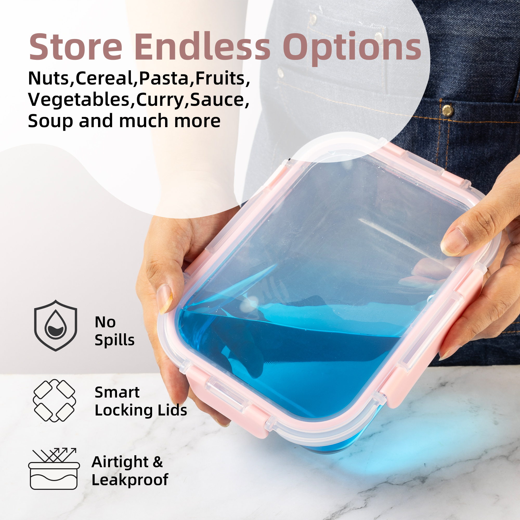 16-Piece Glass Food Storage Co - Food Storage Microwave Safe reseña y precio
