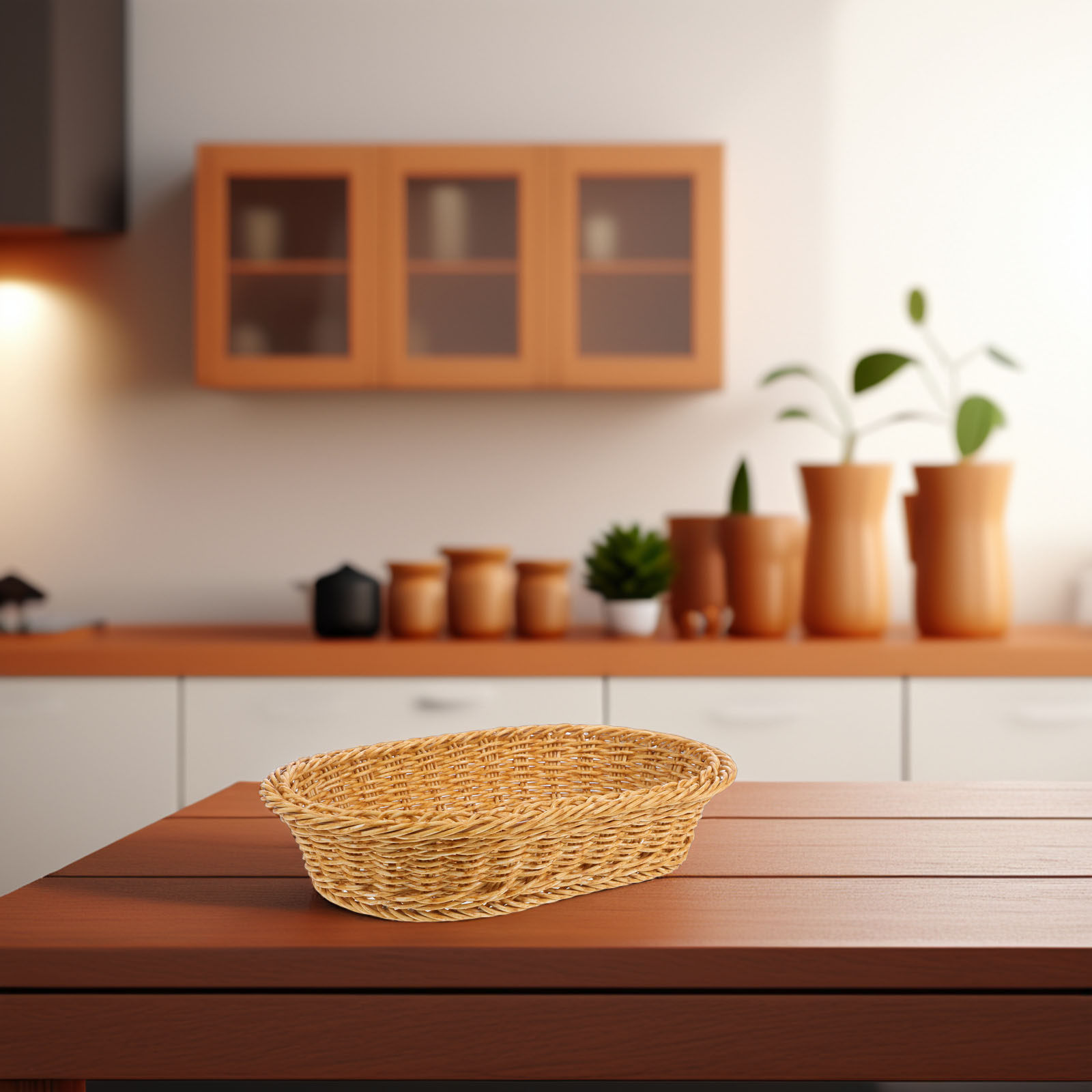 Plastic Woven Oval Bread Baske - Food Storage And Organizer reseña y precio