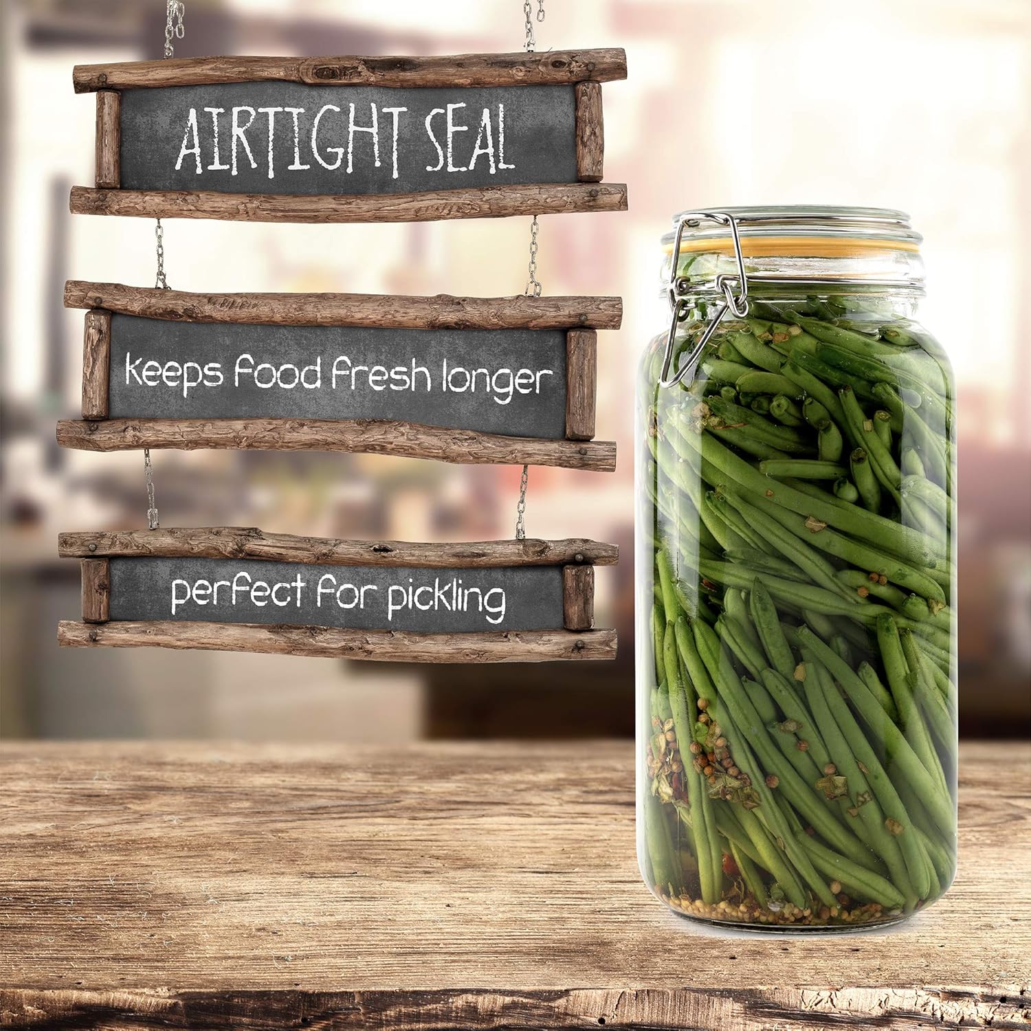 Glass Jars with Lids 67 oz Foo - Food Storage Jar Glass reseña y precio