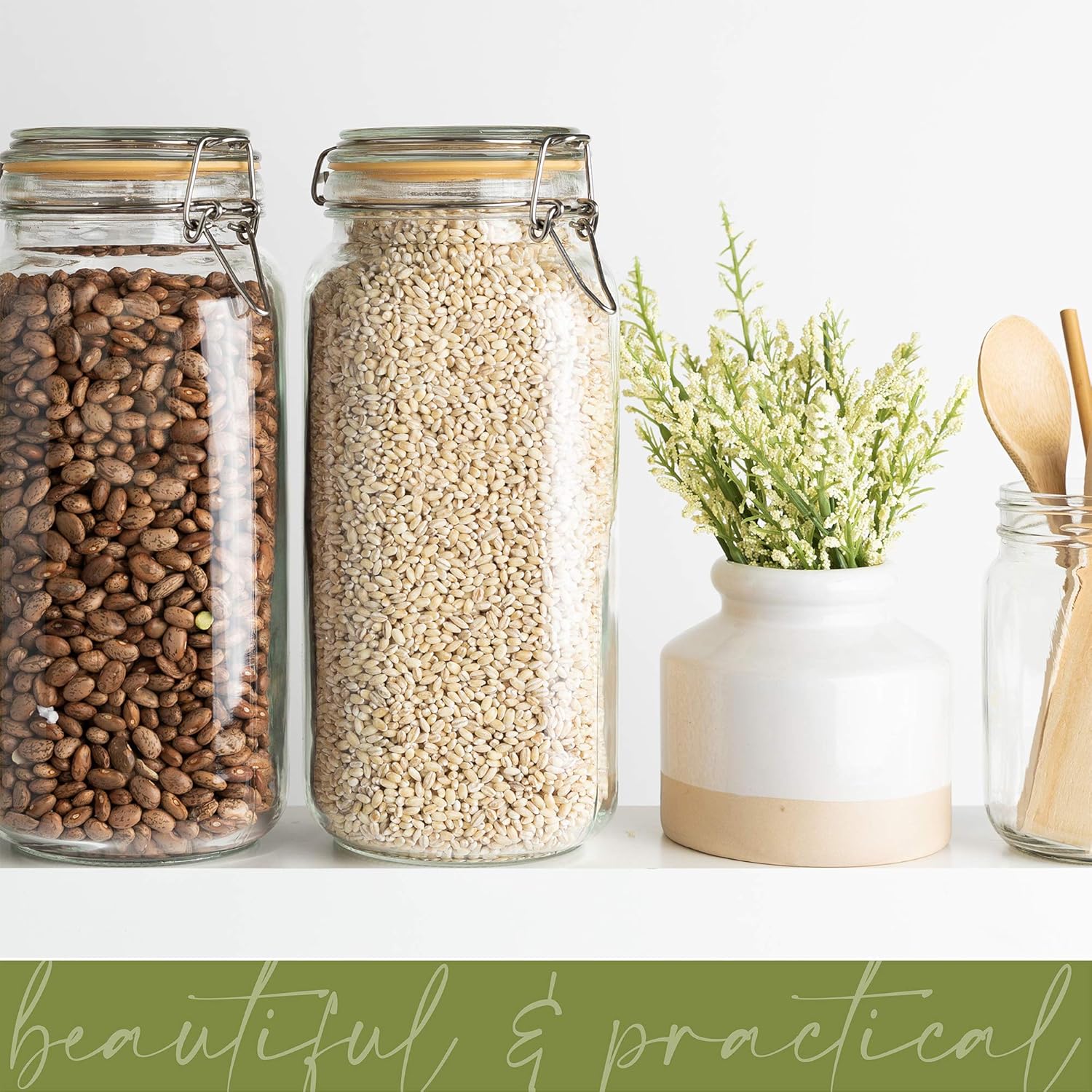 Glass Jars with Lids 67 oz Foo - Food Storage Jar Glass reseña y precio