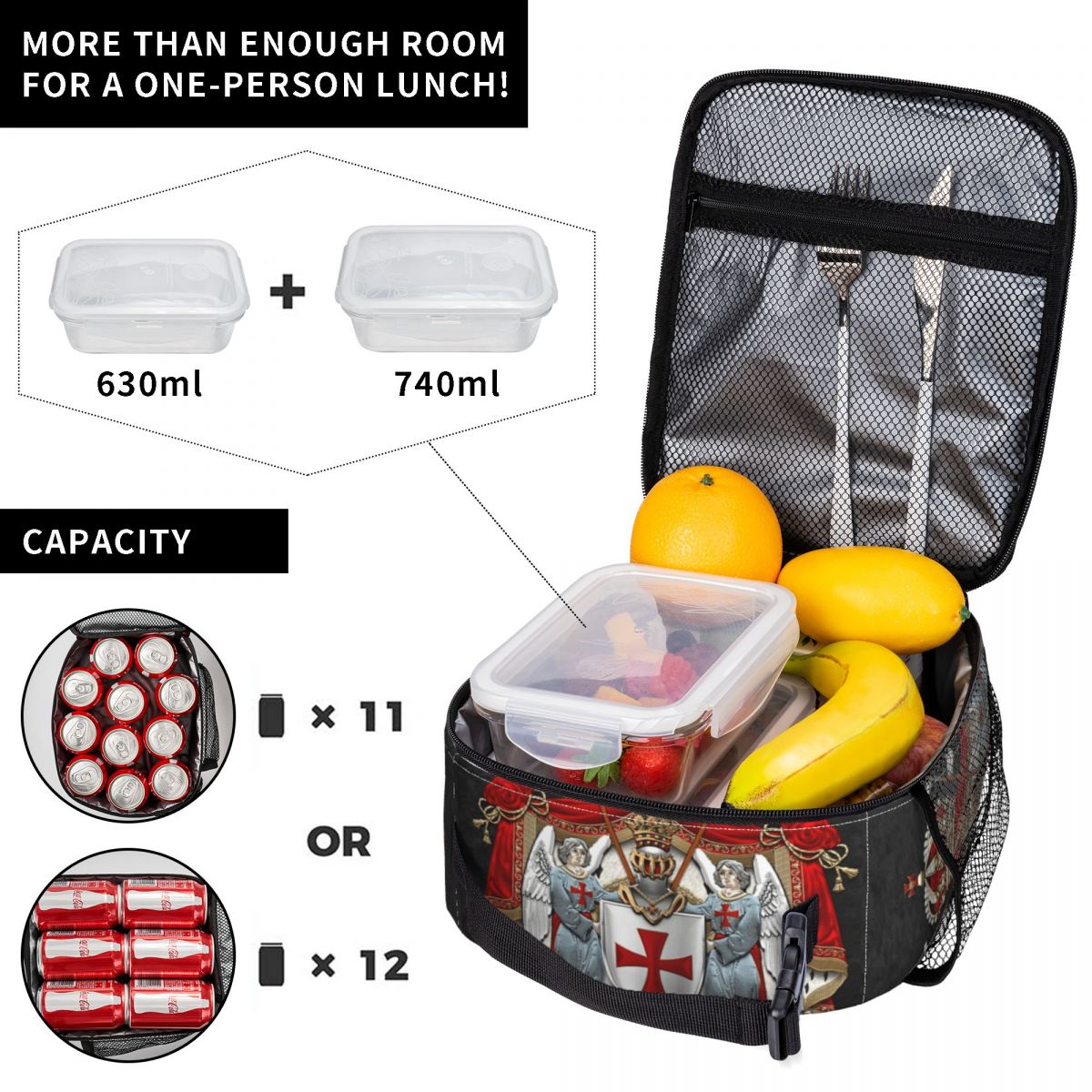 Knights Templar Coat Of Arms P - Food Storage Medieval reseña y precio