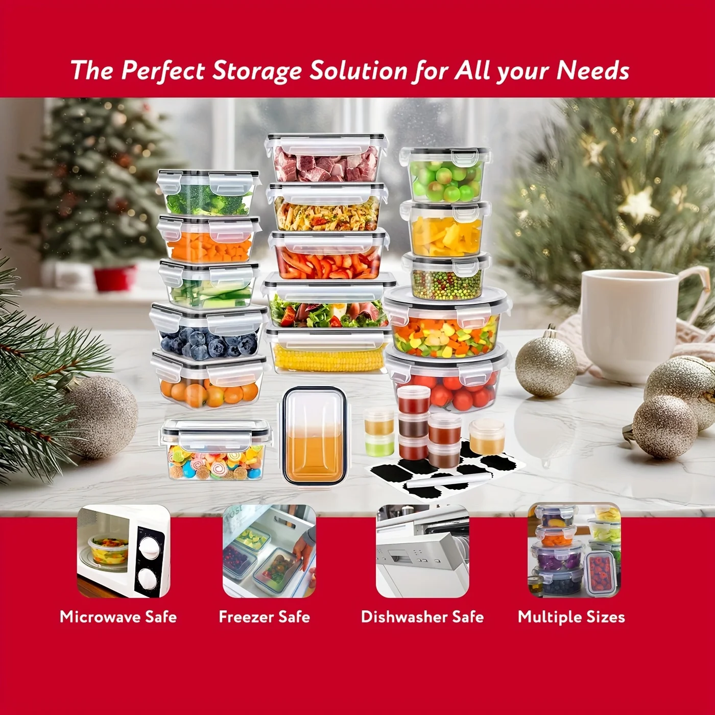 DDHOME 50pcs Food Storage Cont - Food Storage Without Pantry reseña y precio