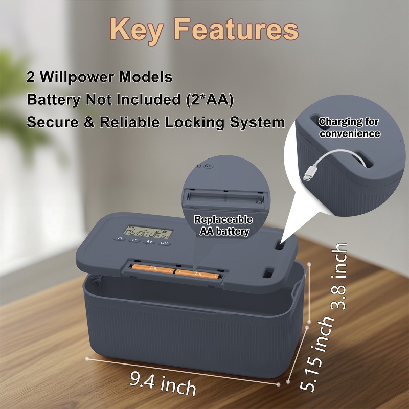 Lock Box with Timer Phone Lock - Food Storage Food Safety reseña y precio