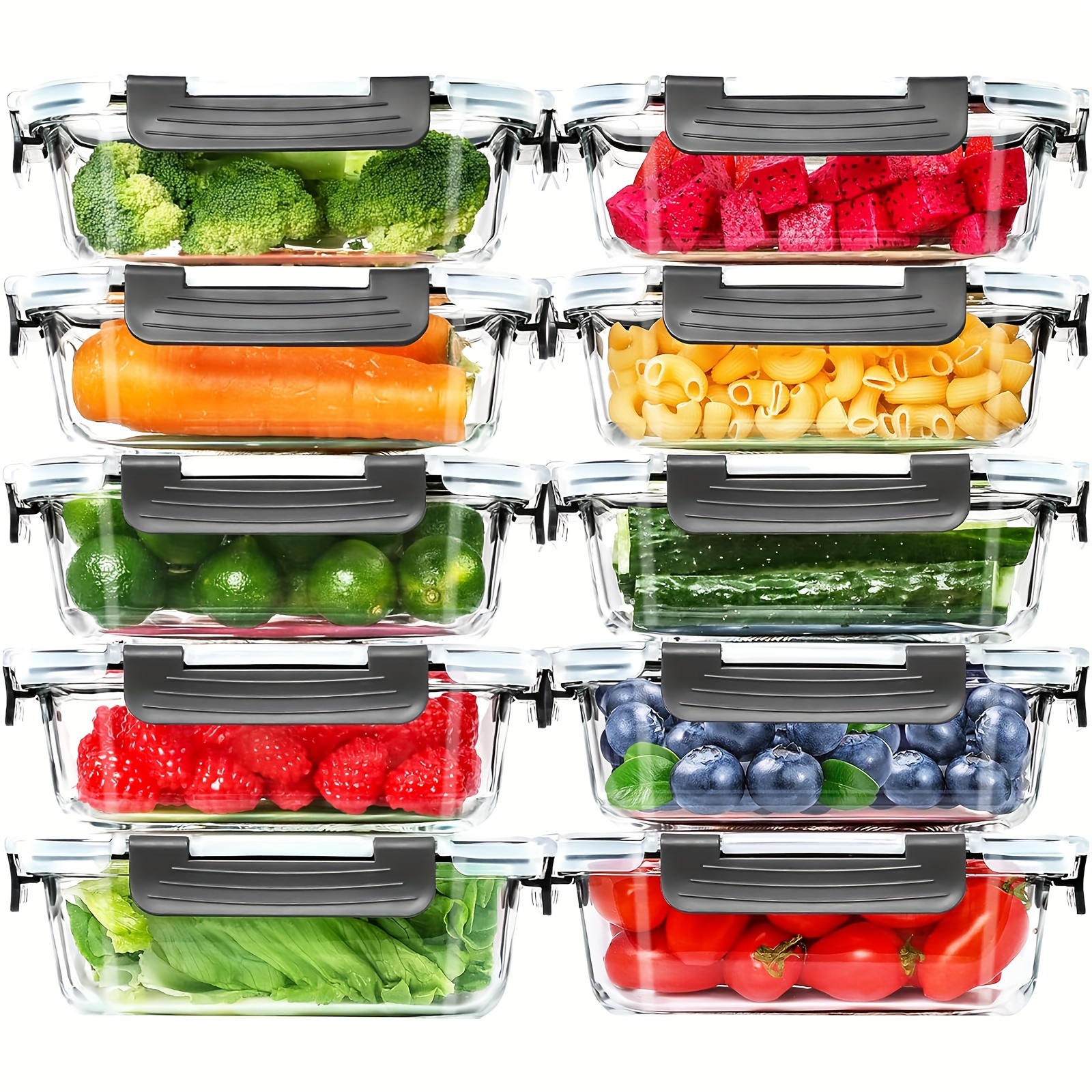 20 Pack 22oz Glass Meal Prep C - Food Storage Without Pantry reseña y precio