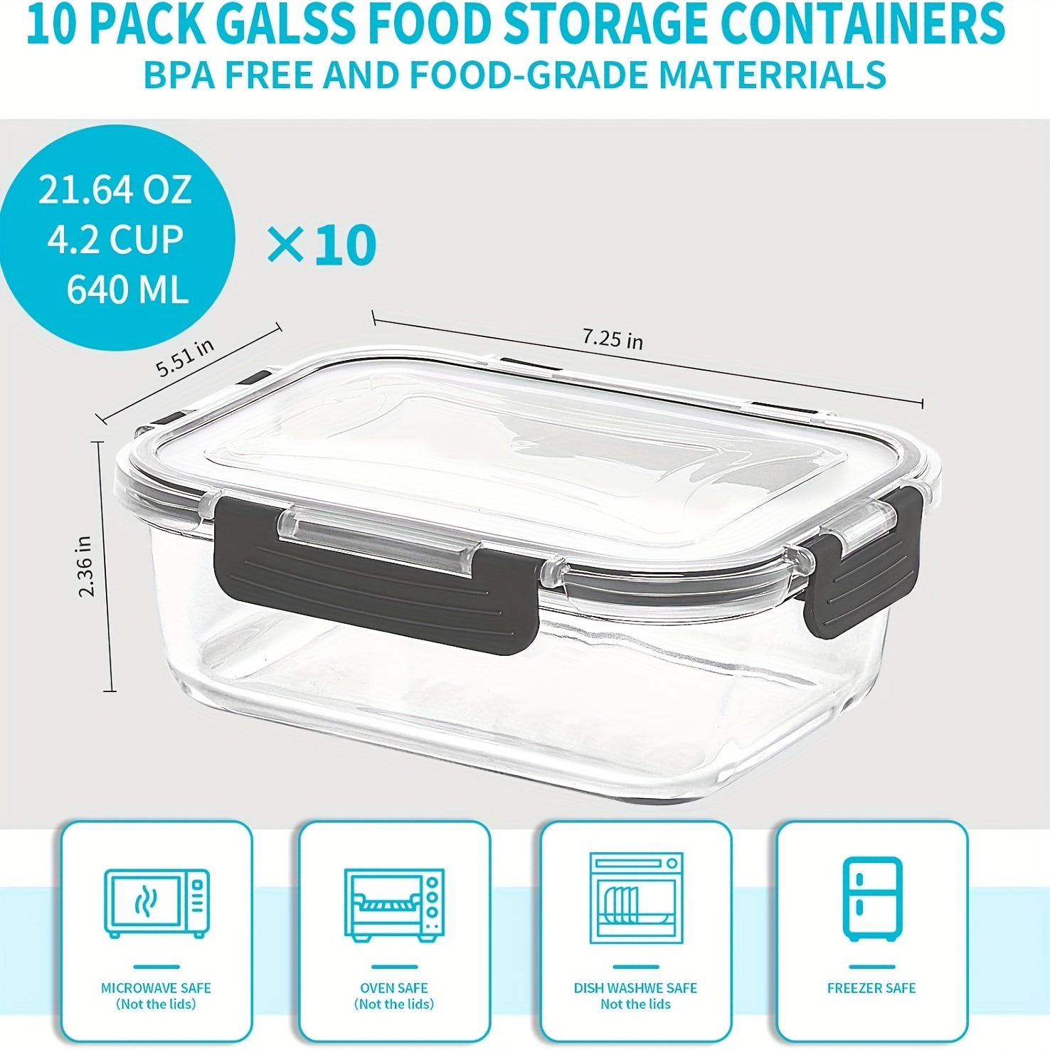 20 Pack 22oz Glass Meal Prep C - Food Storage Without Pantry reseña y precio