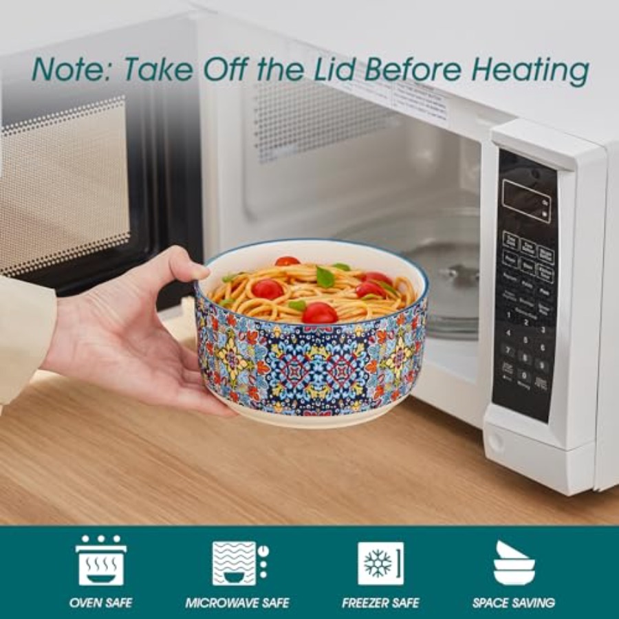 Serving Bowls with Lids Set of - Food Storage Microwave Safe reseña y precio