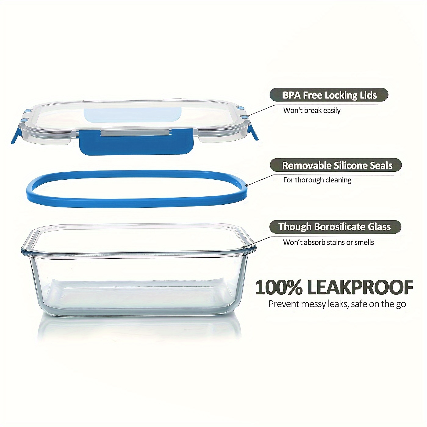 17pcs Glass Food Storage Conta - Food Storage Microwave Safe reseña y precio