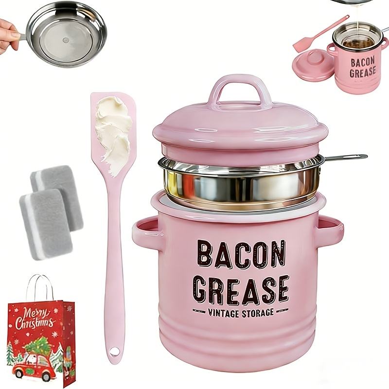 Set of 1 Bacon Grease Jar And  - Food Storage Without Pantry reseña y precio