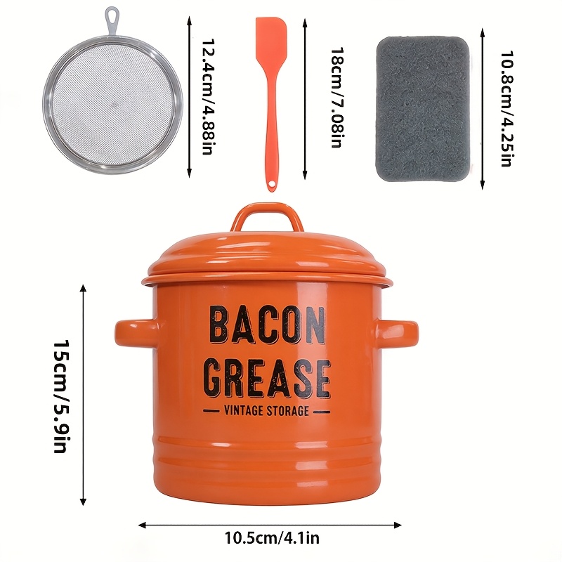 Set of 1 Bacon Grease Jar And  - Food Storage Without Pantry reseña y precio