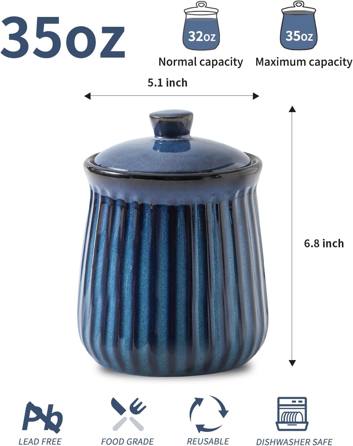 Ceramic Storage Containers, 35 - Food Storage Containers reseña y precio
