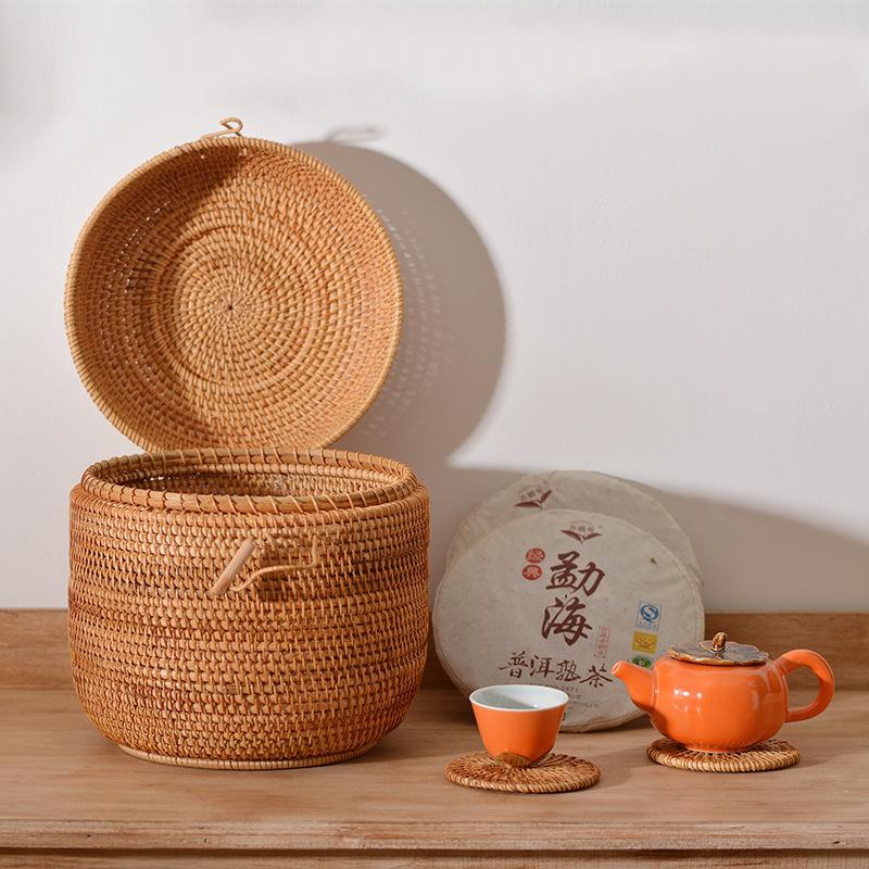 Handwoven Rattan Tea Storage B - Food Storage With Dividers reseña y precio