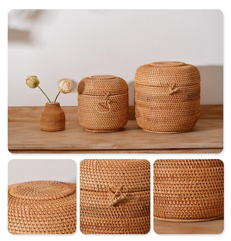 Handwoven Rattan Tea Storage B - Food Storage With Dividers reseña y precio