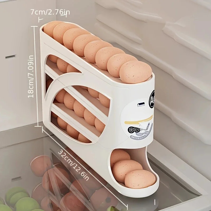 3-Tier Auto Rolling Egg Storag - Food Storage With Dividers reseña y precio