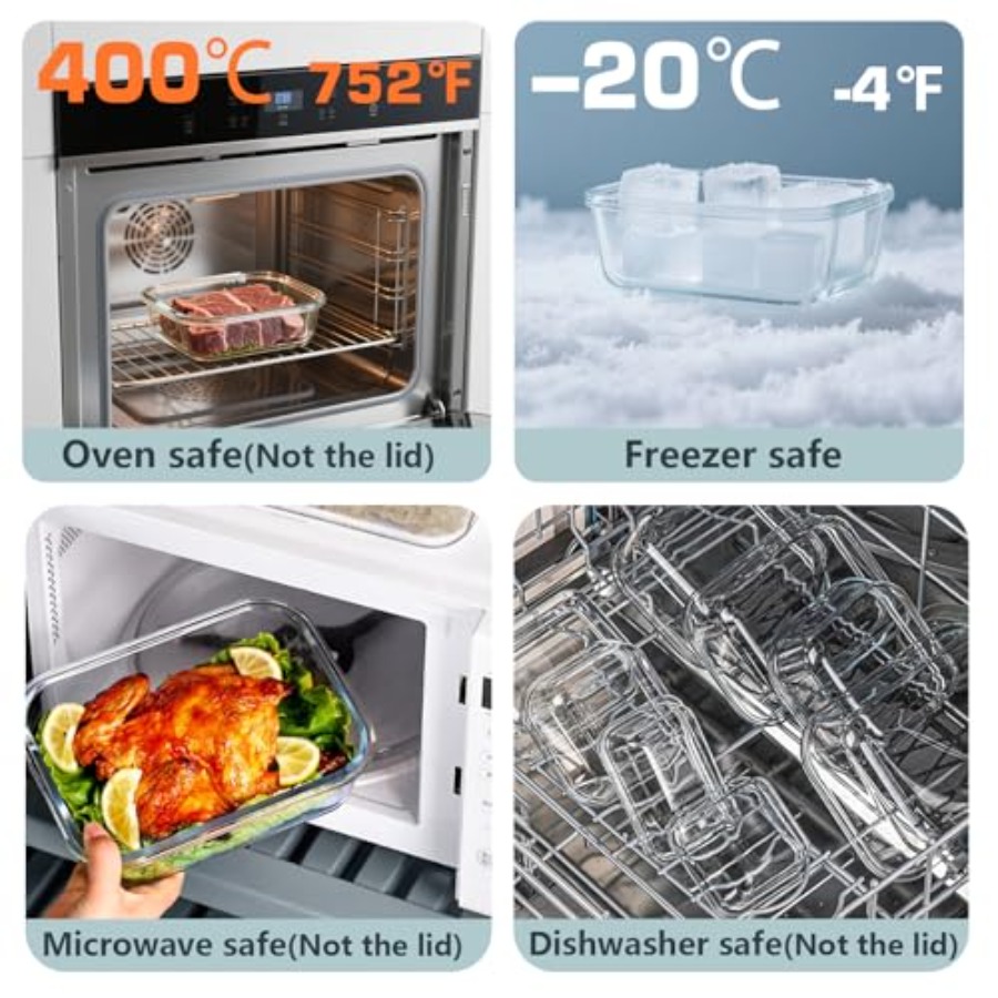 12 Pack Glass Food Storage Con - Food Storage Non Toxic reseña y precio
