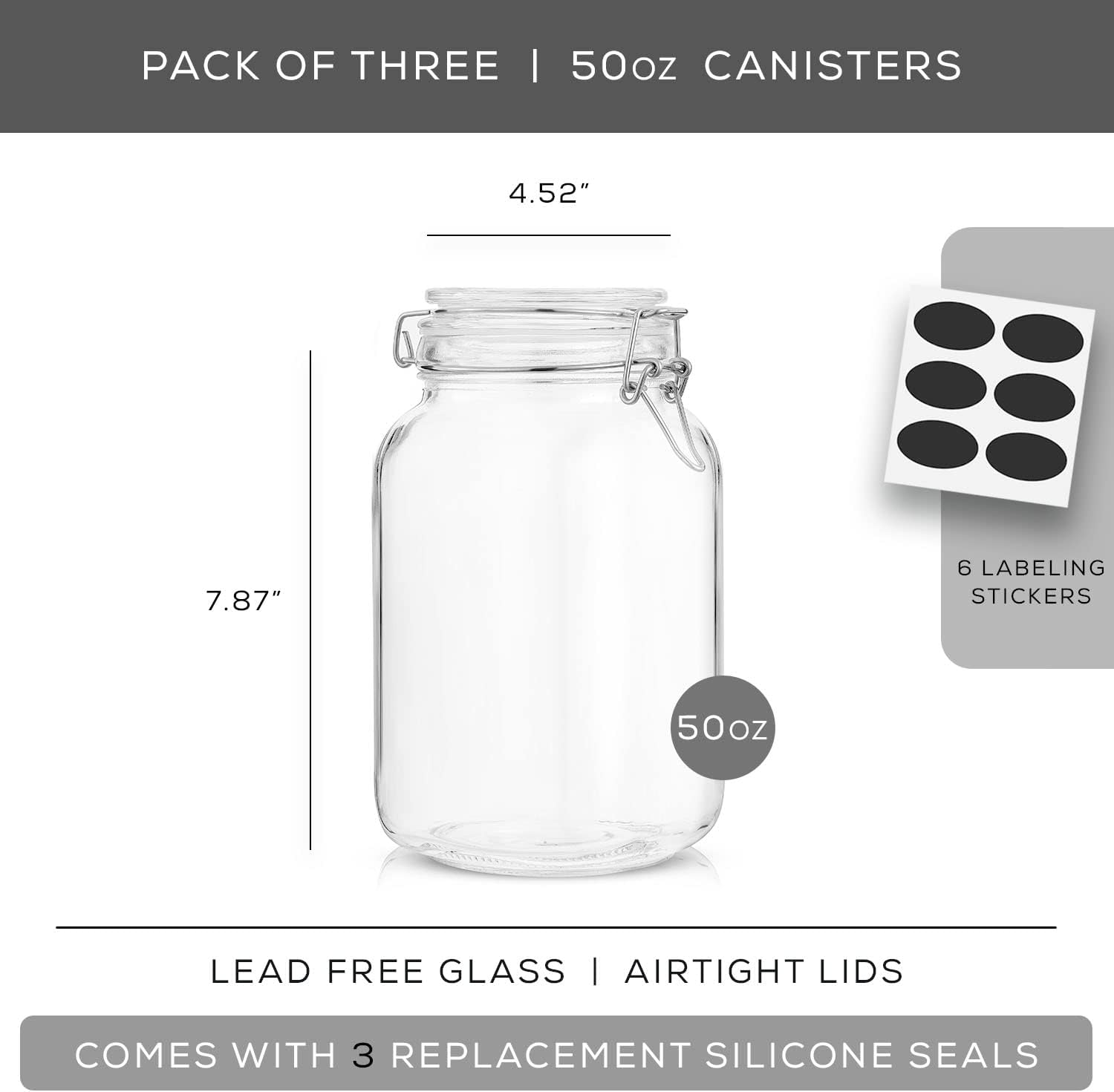 Airtight Glass Jars with Lids  - Food Storage Jar Glass reseña y precio
