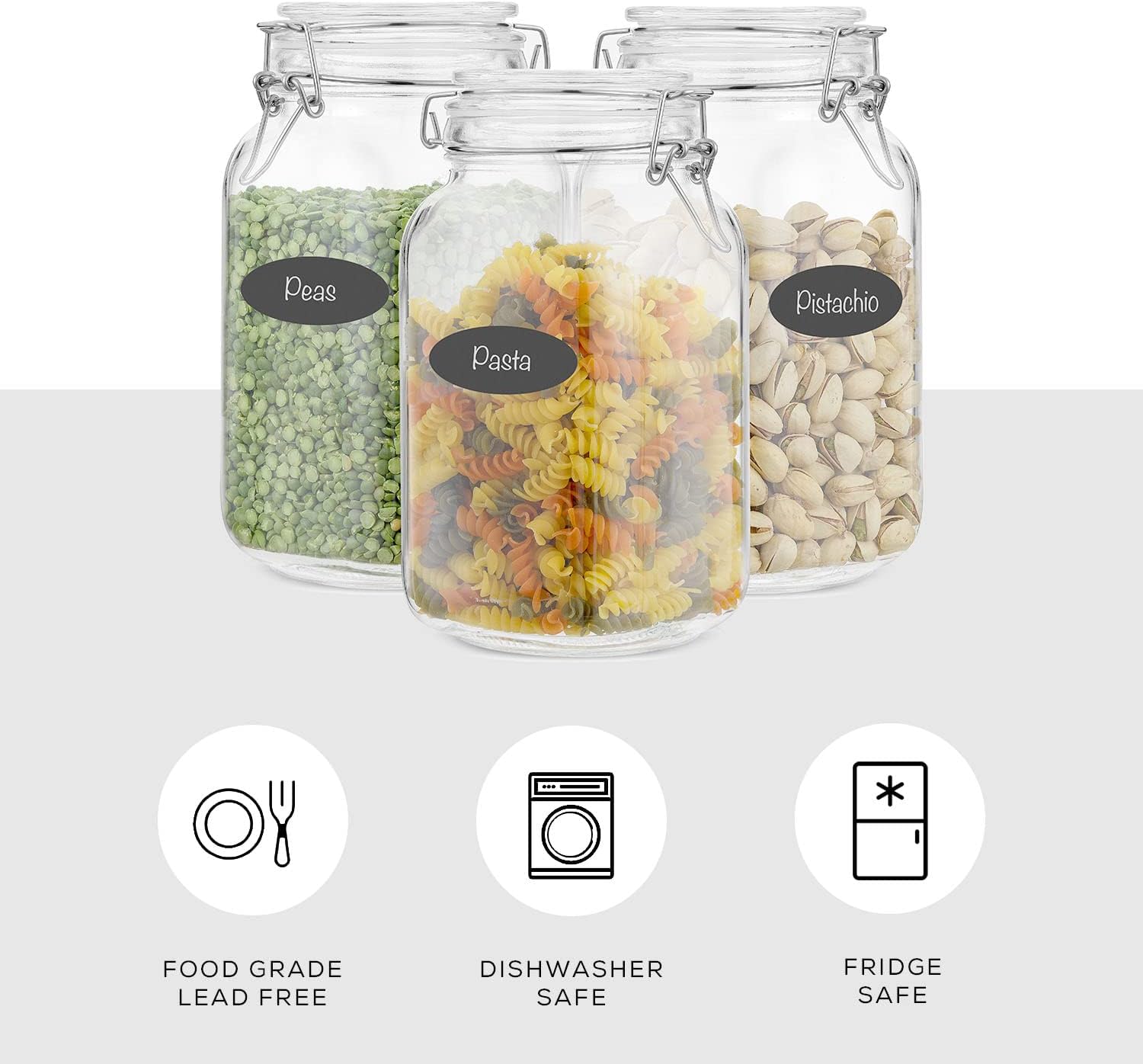 Airtight Glass Jars with Lids  - Food Storage Jar Glass reseña y precio