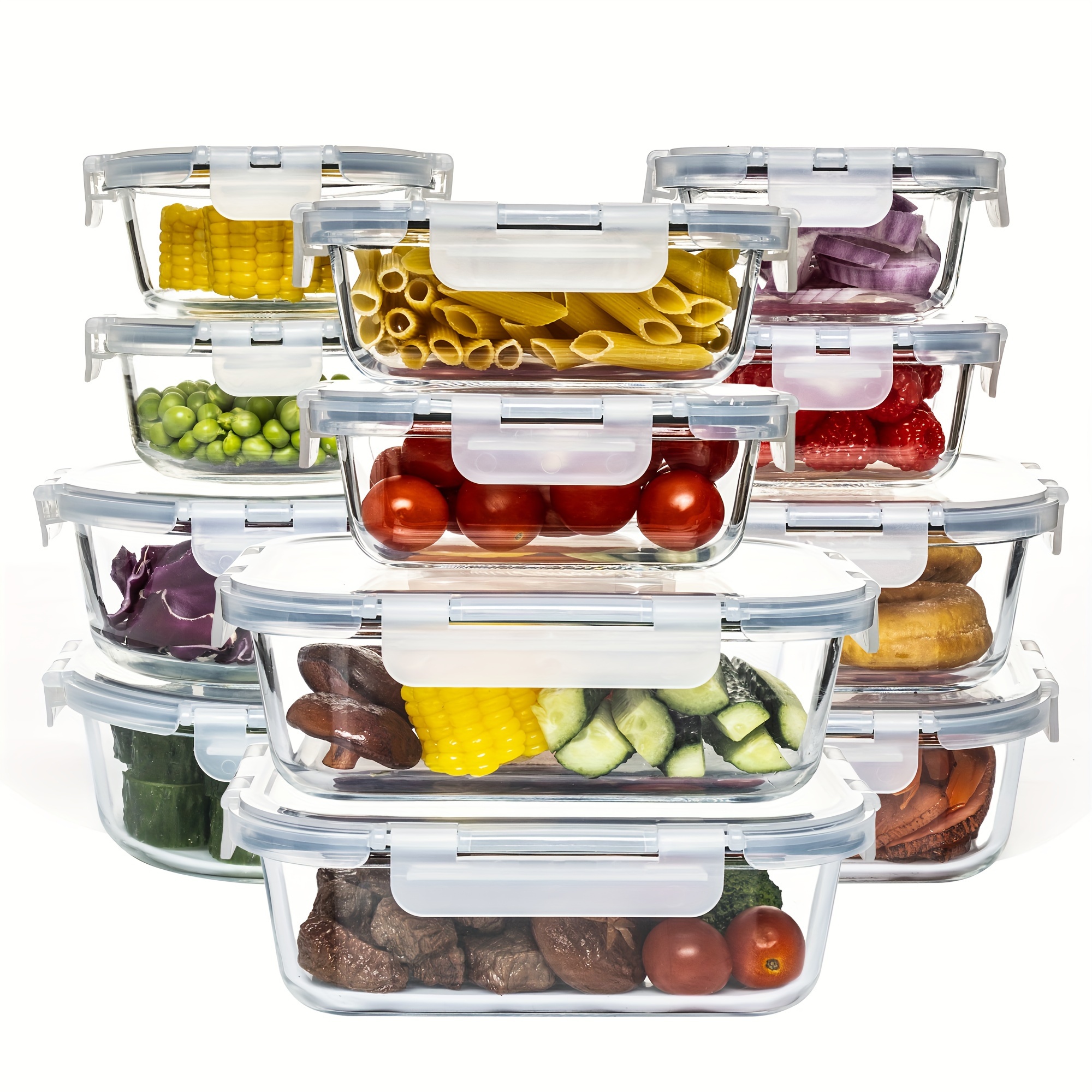 24-Piece High Borosilicate Gla - Food Storage Without Pantry reseña y precio