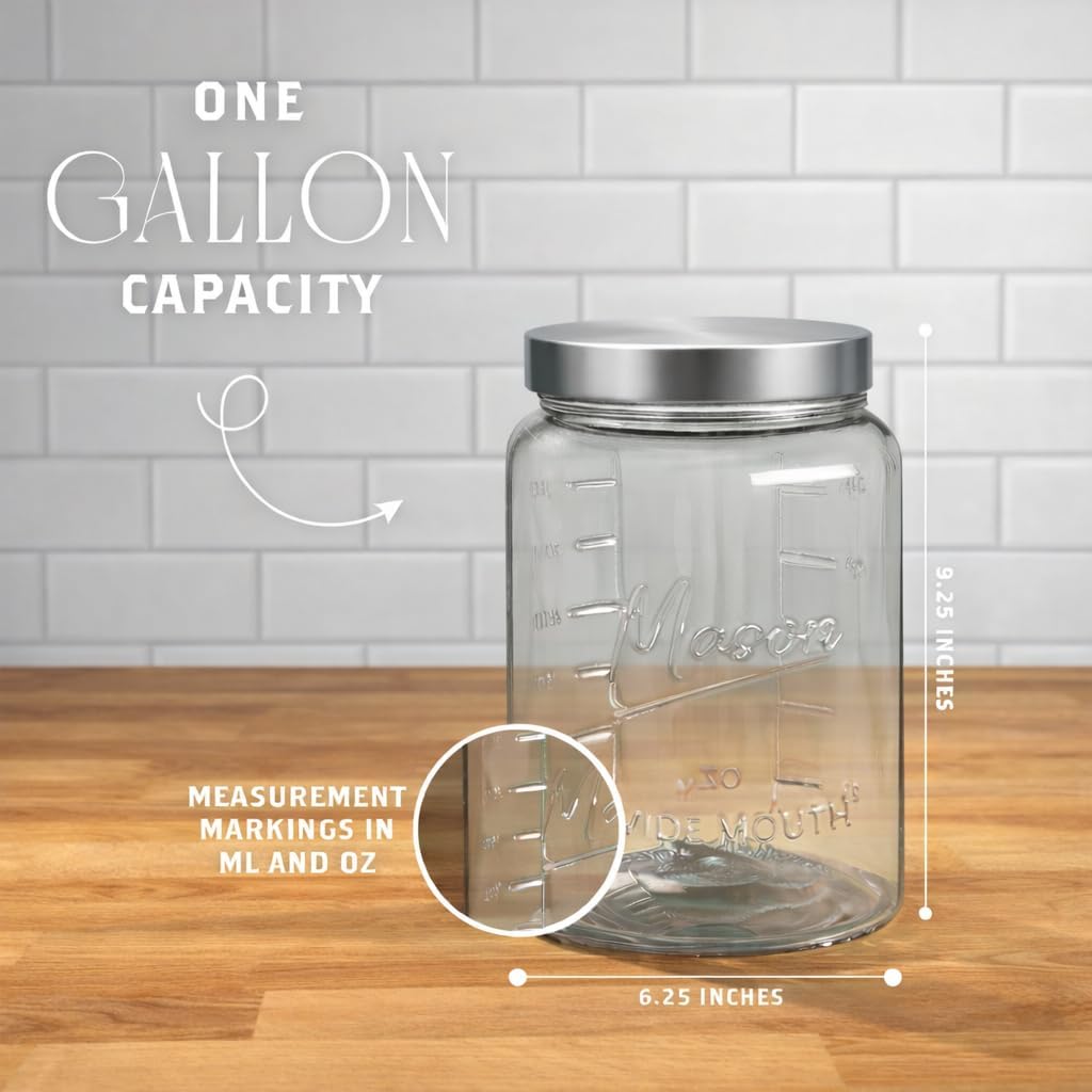 Extra Large    Jar - 1 Gallon  - Food Storage Jar Glass reseña y precio
