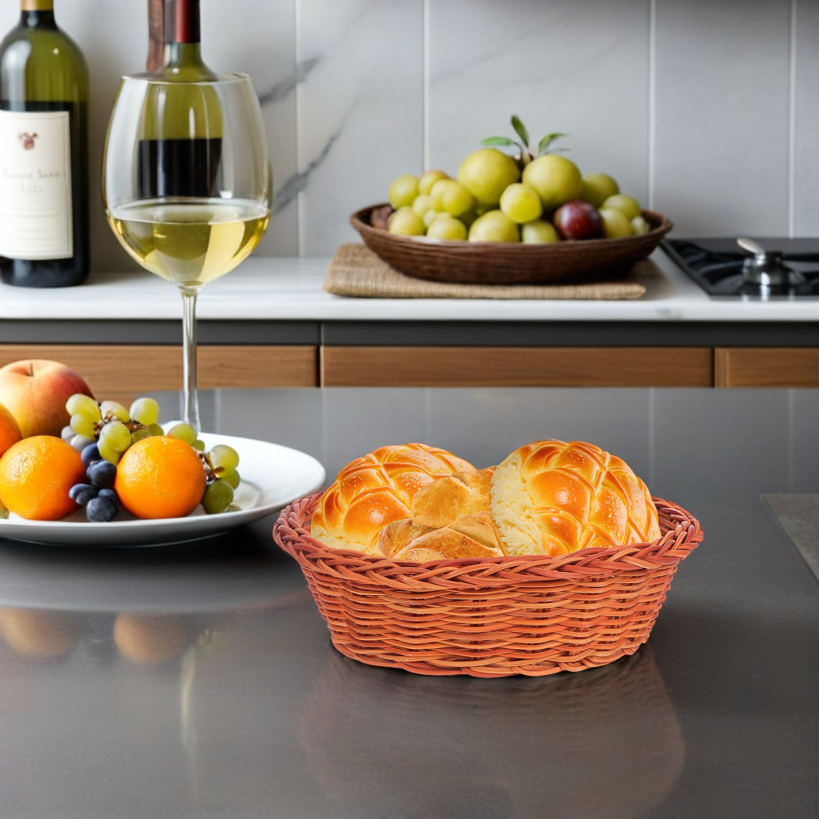 10Pcs Rattan Bread Basket Smal - Food Storage And Organizer reseña y precio