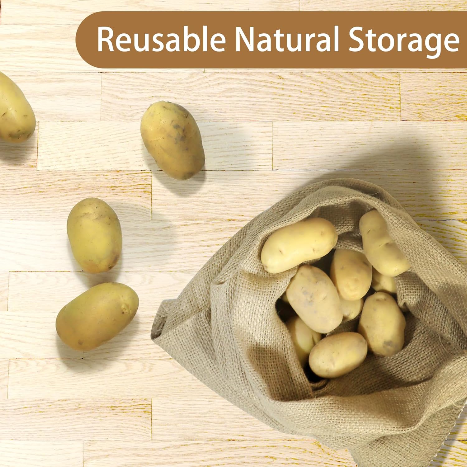 1PC Natural Jute Burlap Sacks  - Food Storage In Roots reseña y precio