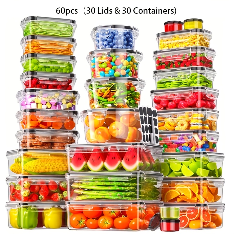 60pcs Airtight Food Storage Co - Food Storage Without Pantry reseña y precio