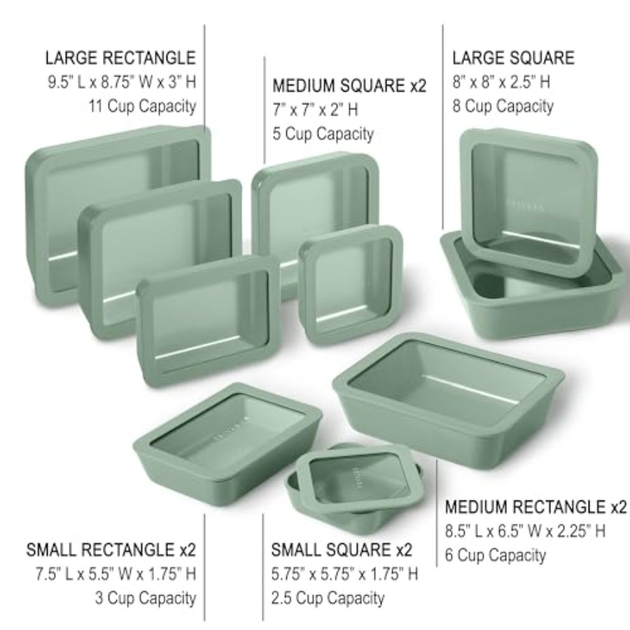 Ceramic Coated Glass Food Stor - Food Storage Non Toxic reseña y precio