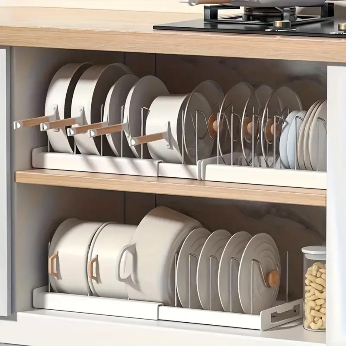Expandable Kitchen Pot Pan Org - Food Storage With Dividers reseña y precio